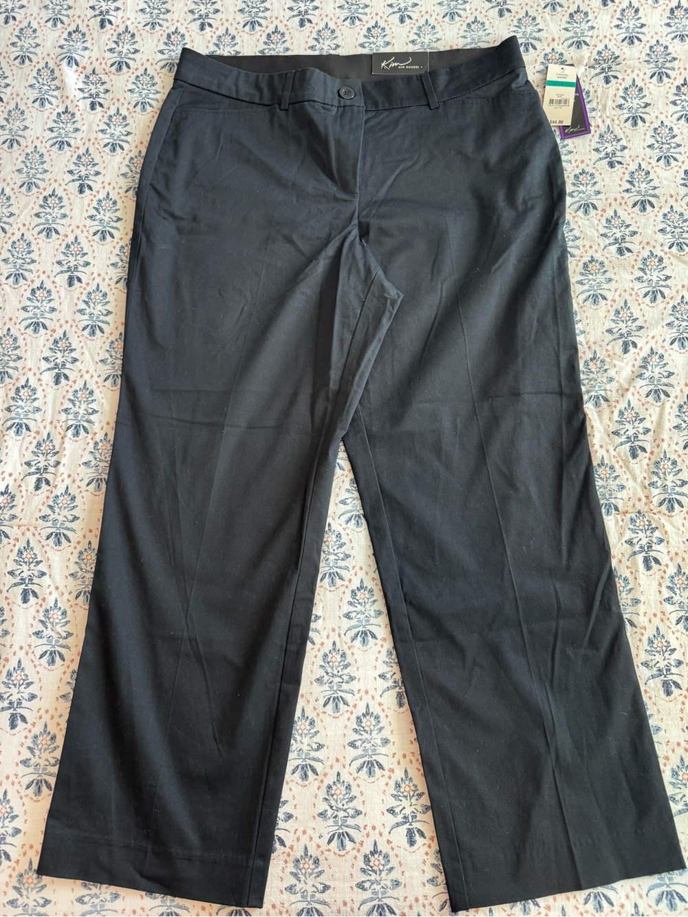 Kim Rogers Woman’s Black Straight-Leg Dress Pants Curvy